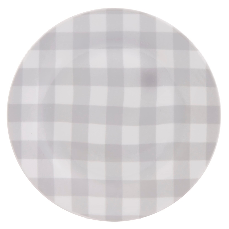 Safdie & Co. Porcelain Dinnerset 12 Piece Rim Rustic Cottage Grey/White