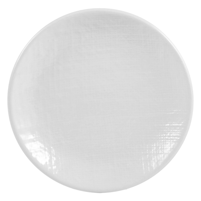 Safdie & Co. Stoneware Dinnerset 16 Piece White Linen Embossed