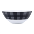Safdie & Co. Porcelain Dinnerset 16 Piece Buffalo Plaid Grey/Black