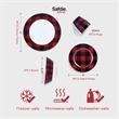 Safdie & Co. Porcelain Dinnerset 16 Piece Buffalo Plaid Red/Black