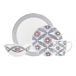 Safdie & Co. Porcelain Dinnerset 16 Piece Round Rim Fez