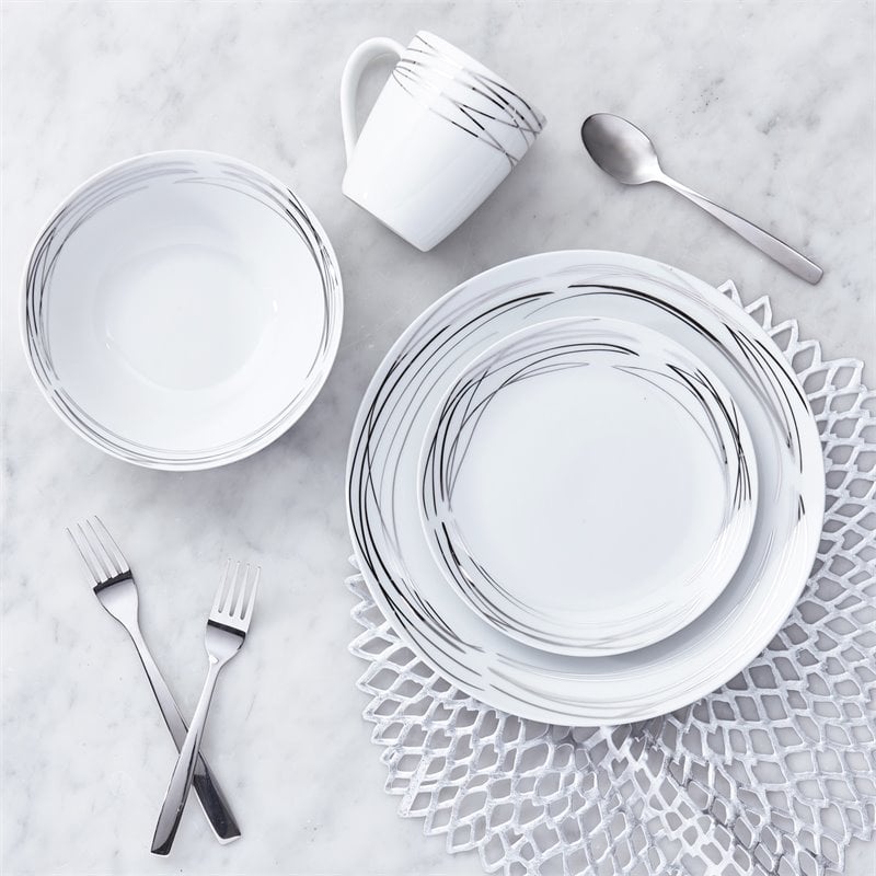 Safdie & Co. Porcelain Dinnerset 16 Piece Coupe Sorento