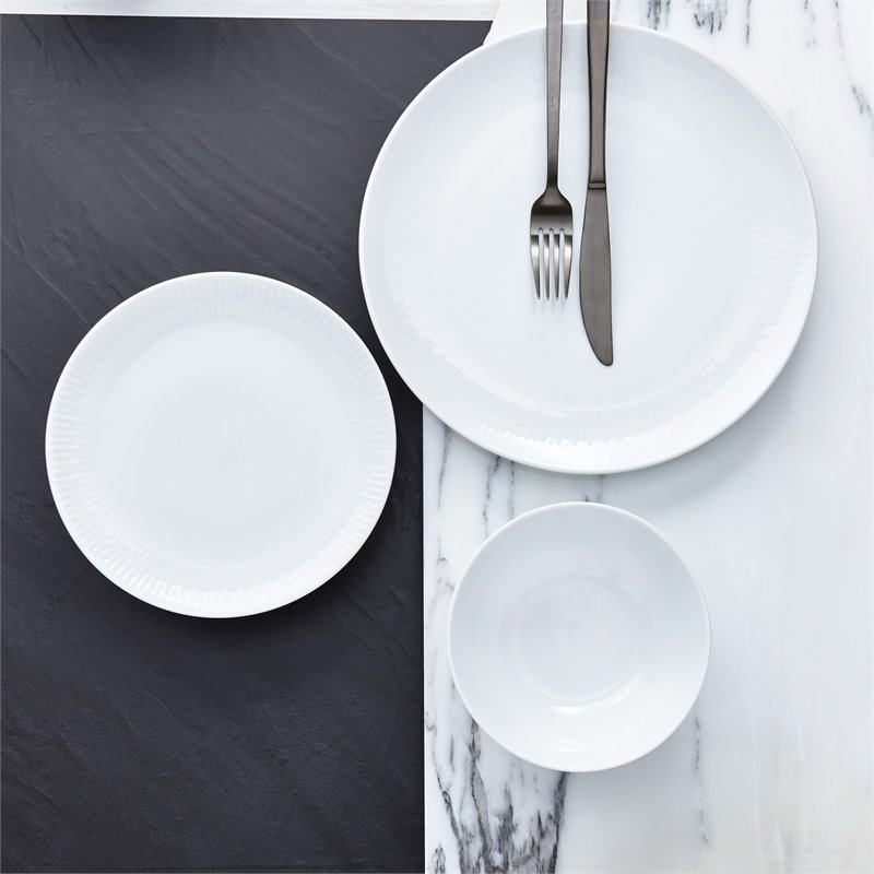 Safdie & Co. Porcelain Dinnerset 12 Piece Super White Coupe Radiance