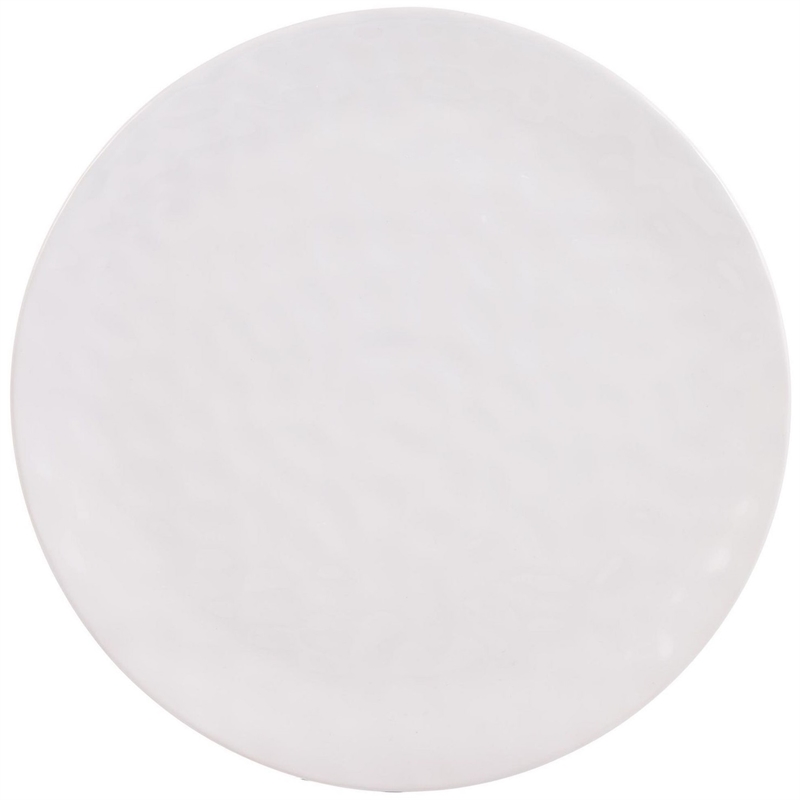 Safdie & Co. Stoneware Dinnerset 12 Piece Hammered White Sutton