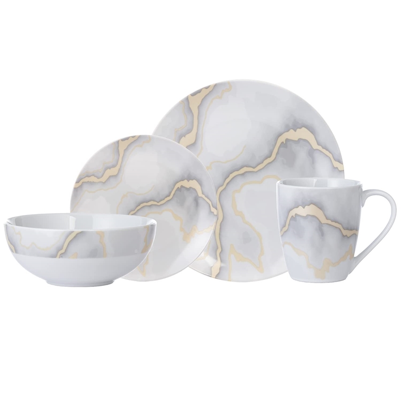 Safdie & Co. Porcelain Dinnerset 16 Piece Electric Marble