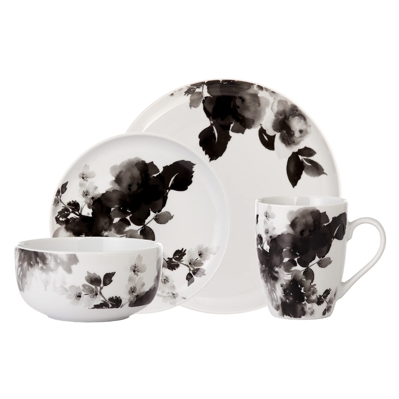 Safdie & Co. Porcelain Dinnerset 16 Piece Stormy Roses