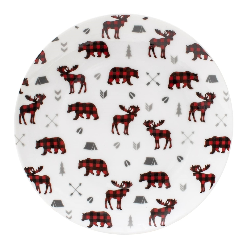 Safdie & Co. Porcelain Dinnerset 16 Piece Porcelain Coupe Wildlife