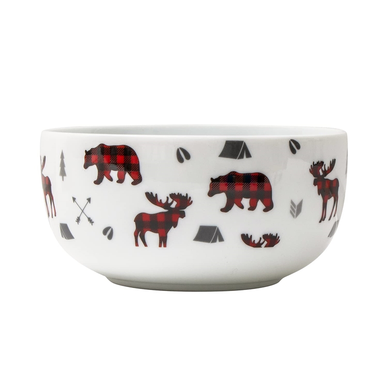 Safdie & Co. Porcelain Dinnerset 16 Piece Porcelain Coupe Wildlife