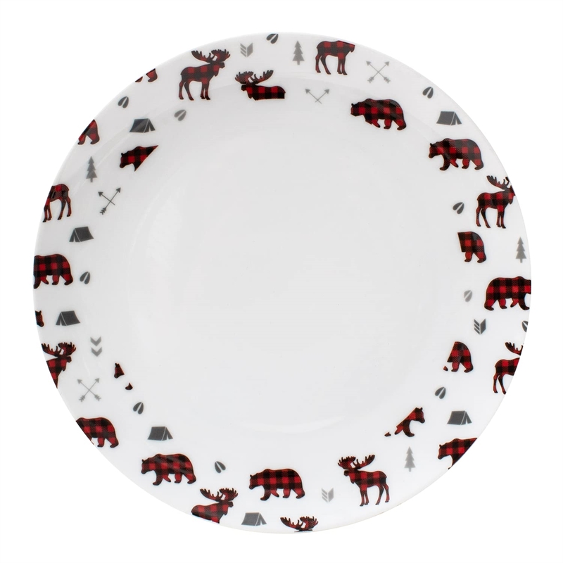 Safdie & Co. Porcelain Dinnerset 16 Piece Porcelain Coupe Wildlife