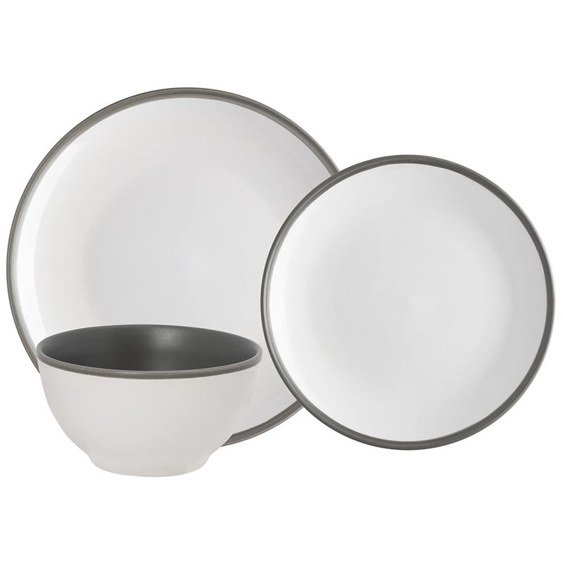 Safdie & Co. Stoneware Dinnerset 12 Piece 2-Tone Luna
