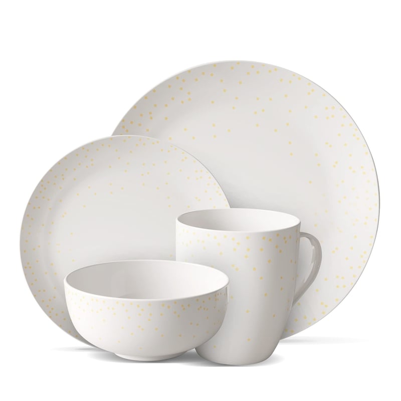 Safdie & Co. Porcelain Dinnerset 16 Piece Coupe Diamond Confetti