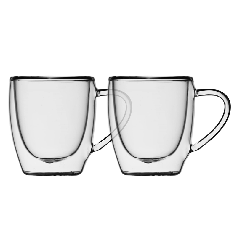 Safdie & Co. Espresso Glass Double Wall Handle 4 PC 75ML Barista