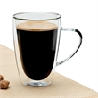 Safdie & Co. Mug Glass Double Wall Handle 4 PC 350ML Barista