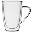 Safdie & Co. Mug Glass Double Wall Handle 4 PC 350ML Barista