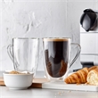 Safdie & Co. Mug Glass Double Wall Handle 4 PC 350ML Barista