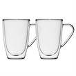Safdie & Co. Latte Mug Glass Double Wall Handle 4 PC 435ML Barista