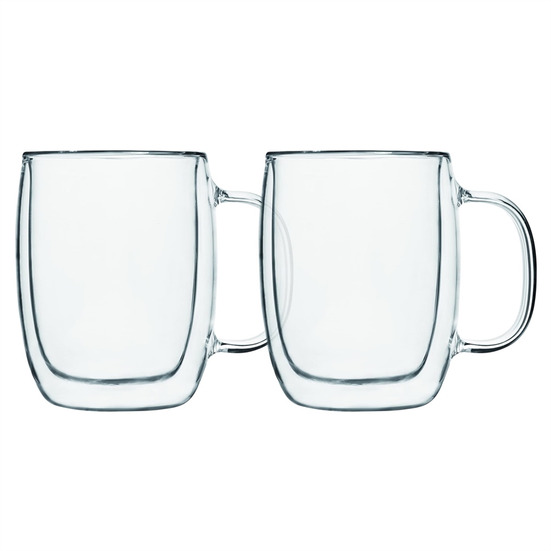 Safdie & Co. Americano Glass Double Wall Mug 4 PC 350ML Barista