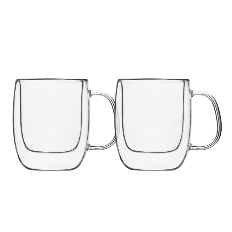 Safdie & Co. Cafe Latte Glass Double Wall Mug 4 PC 475ML Barista