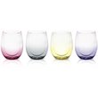 Safdie & Co. Bloom Double Wall Glass 4 PC Assorted Colours 350Ml