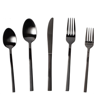 Safdie & Co. Flatware Stainless Steel Palos Black Mirror 20 Piece Set