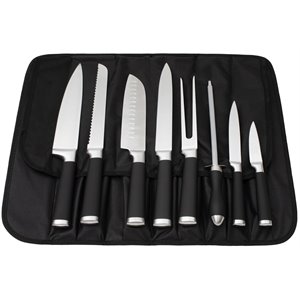 safdie & co. chef knife 9 piece set in carry bag