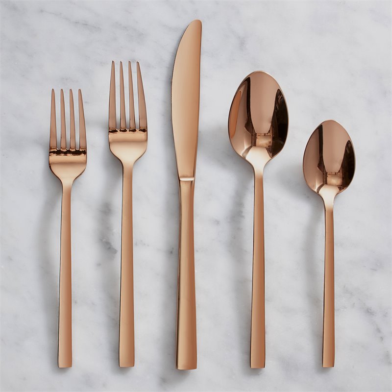 Safdie & Co. Flatware Stainless Steel Palos Copper 20 Piece Set