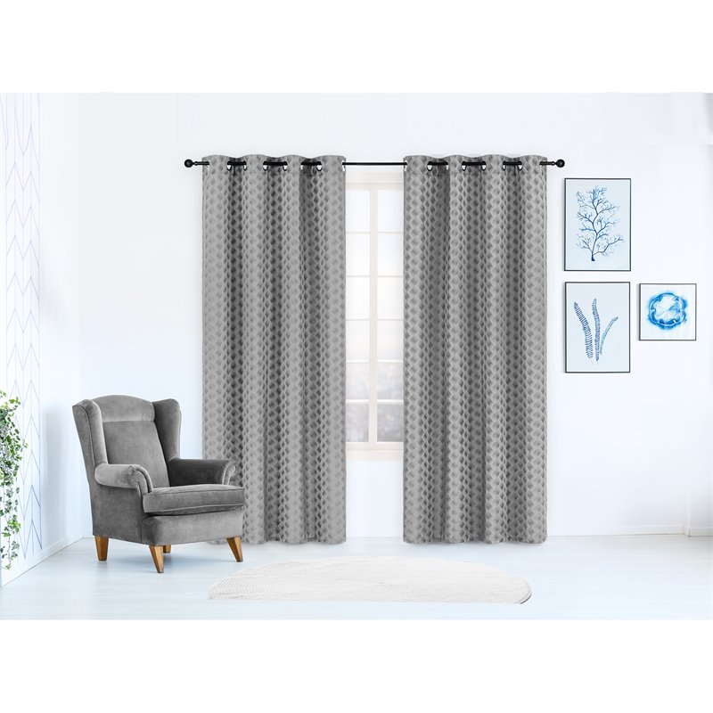 Safdie & Co. Wrinkle Free Curtain Jacquard Brayden 84