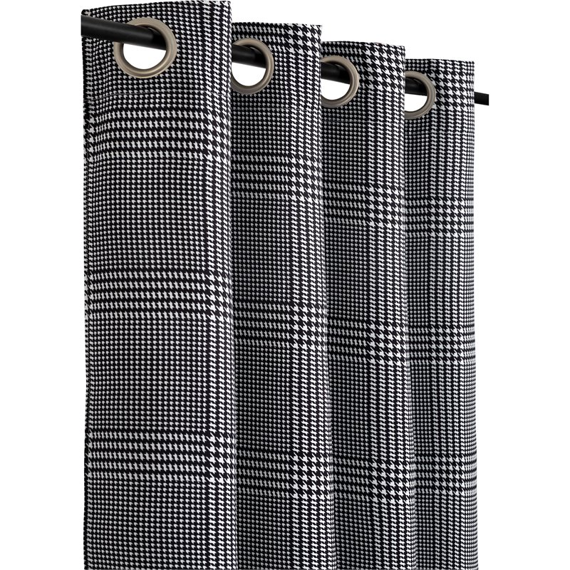 Safdie & Co. Curtain Room Darkening Houndstooth Check in Multi-Color (Set of 2)
