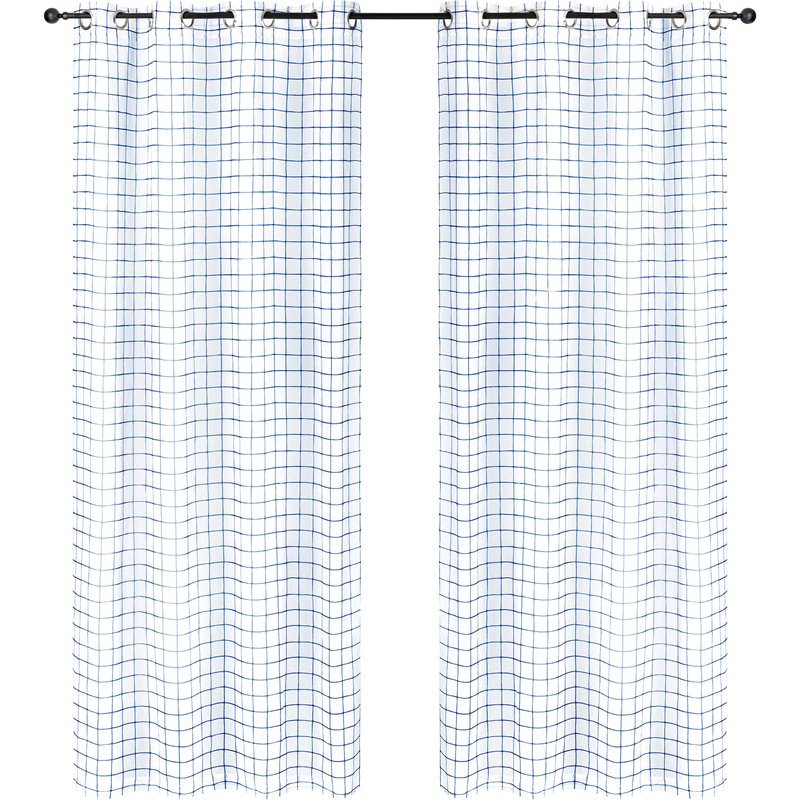 Safdie & Co. Wrinkle Free Curtain Sheer Check 84