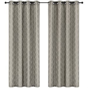 safdie & co. wrinkle free curtain woven jacquard amberly 84