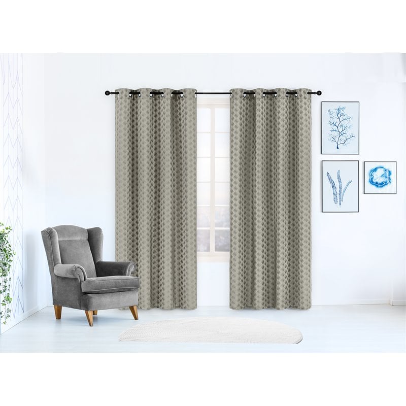 Safdie & Co. Wrinkle Free Curtain Jacquard Brayden 84