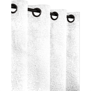 Safdie & Co. Curtain Jaquard Panel 84&quotL Ultimate Blackout in White (Set of 2)