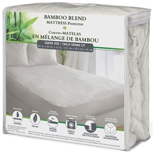 Safdie & Co. Microfiber Bamboo Jacquard Twin Mattress Protector in White