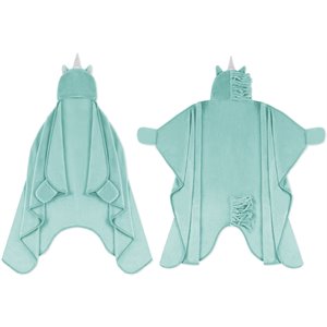 Safdie & Co. 44x57&quot Microfiber Unicorn Blanket with Hood in Teal Blue