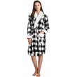 Safdie & Co. Polyester Bath Robe Sherpa Trim L/XL White and Black Buffalo