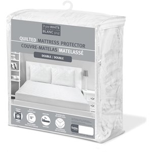 Safdie & Co. Polyurethane Quilted Double Mattress Protector in White