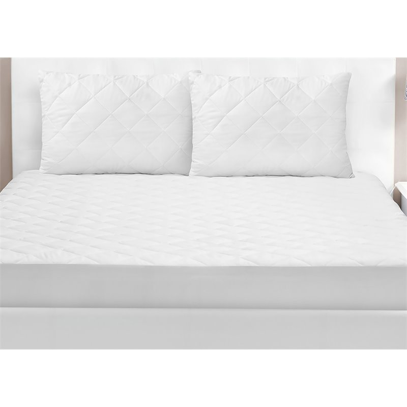 Safdie & Co. Polyurethane Quilted King Mattress Protector in White