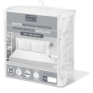 Safdie & Co. Polyurethane Quilted King Mattress Protector in White
