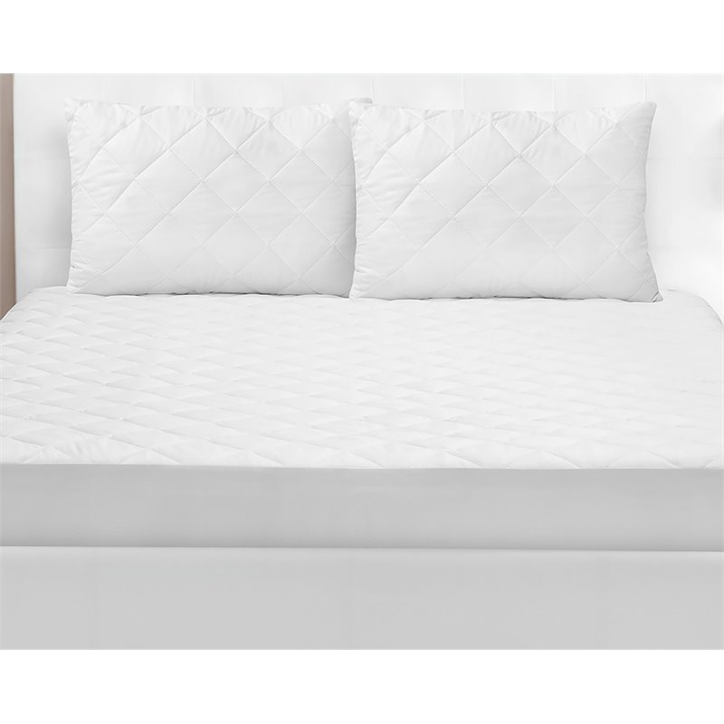 Safdie & Co. Polyurethane Quilted Twin Mattress Protector in White