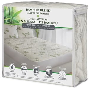 Safdie & Co. Bamboo Jacquard Twin Mattress Protector in White