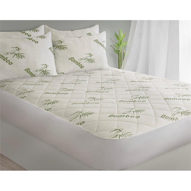Safdie & Co. Bamboo Jacquard Twin Mattress Protector in White