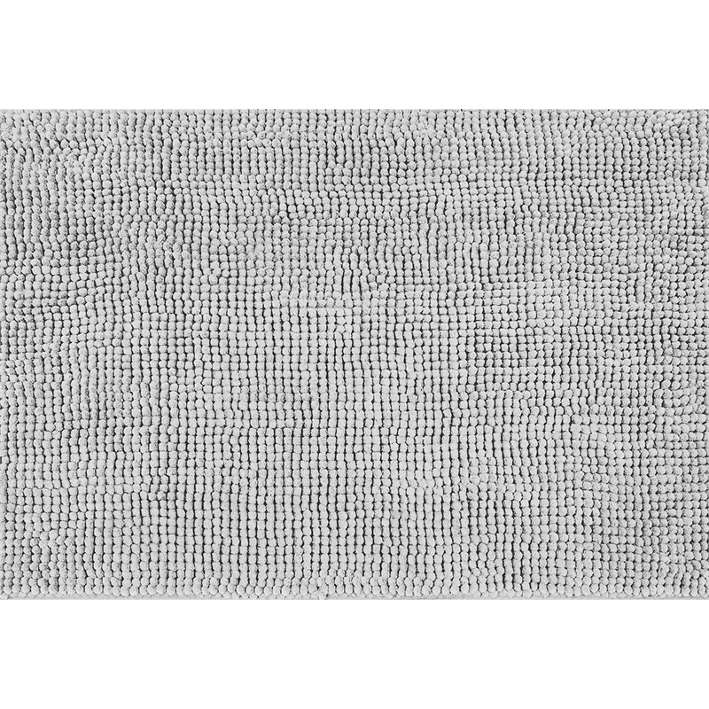 Safdie & Co. Chenille Microfiber Fabric Bath Mat in Silver Grey