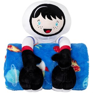 Safdie & Co. 2-piece Microfiber Astronaut Printed Throw & Toy Set in Multi-Color