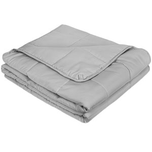 Safdie & Co. 48x72&quot Modern Solid Microfiber Weighted Blanket in Gray