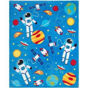 Safdie & Co. 48x60&quot Flannel Printed Astronaut Ultra-Soft Throw in Multi-Color