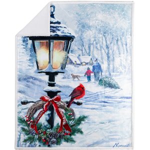 Safdie & Co. 48x60&quot Printed Christmas Lantern Ultra-Soft Throw in Multi-Color