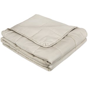 Safdie & Co. 48x72&quot Solid Microfiber Weighted Blanket in Taupe Beige