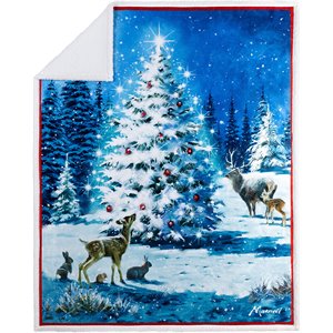 Safdie & Co. 48x60&quot Christmas Magical Tree Ultra-Soft Throw in Multi-Color