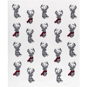Safdie & Co. 48x60&quot Deer Shield Ribbed Flannel Ultra-Soft Throw in Multi-Color