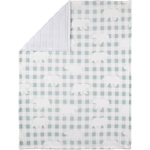 Safdie & Co. 48x60&quot Plaid Bear Reversible Ultra-Soft Throw in Aqua Blue